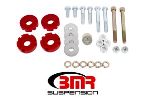 Ford Mustang Differential Bushing Lockout Kit - BMR Suspension - Polyurethane - Red - `15-`23